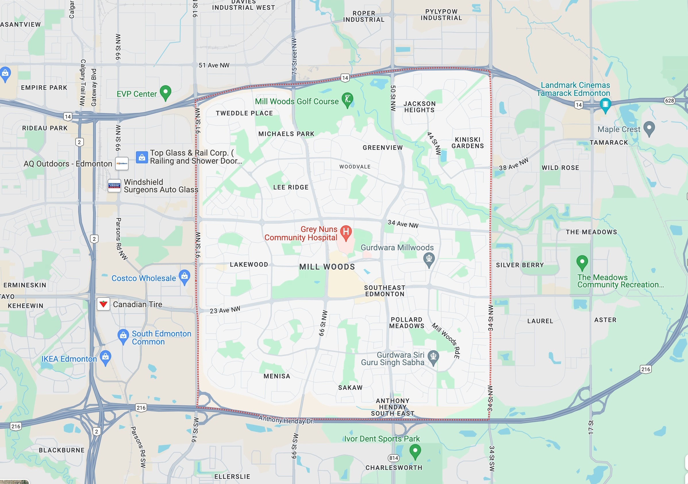 Millwoods Map of Real Estate